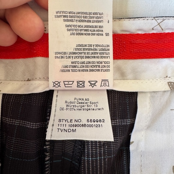 Puma Men's Chino Plaid Golf Shorts USP Dry Bermuda Black/Gray‎ Size 32 Preppy - Picture 8 of 15